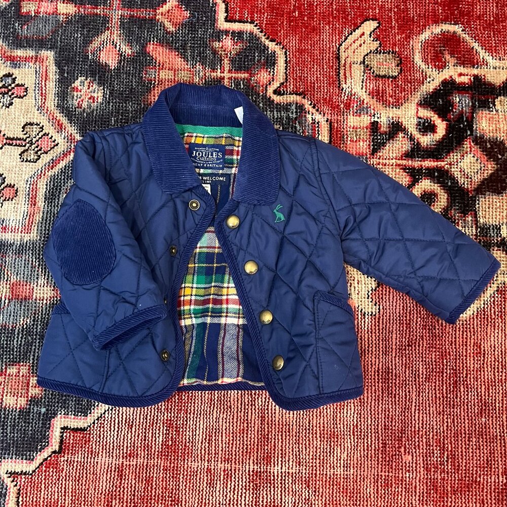 Joules quilted barn jacket, baby, size 0-3m